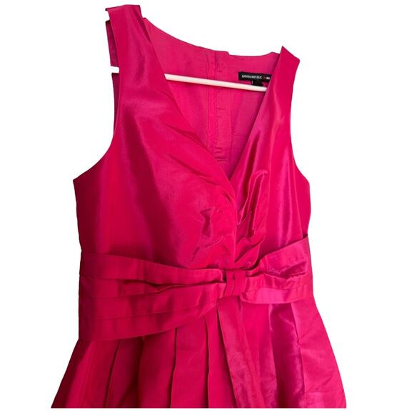 Banana Republic Mad Men Barbie Pink Silk Sleeveless Dress Taffeta size 2 - Picture 4 of 12